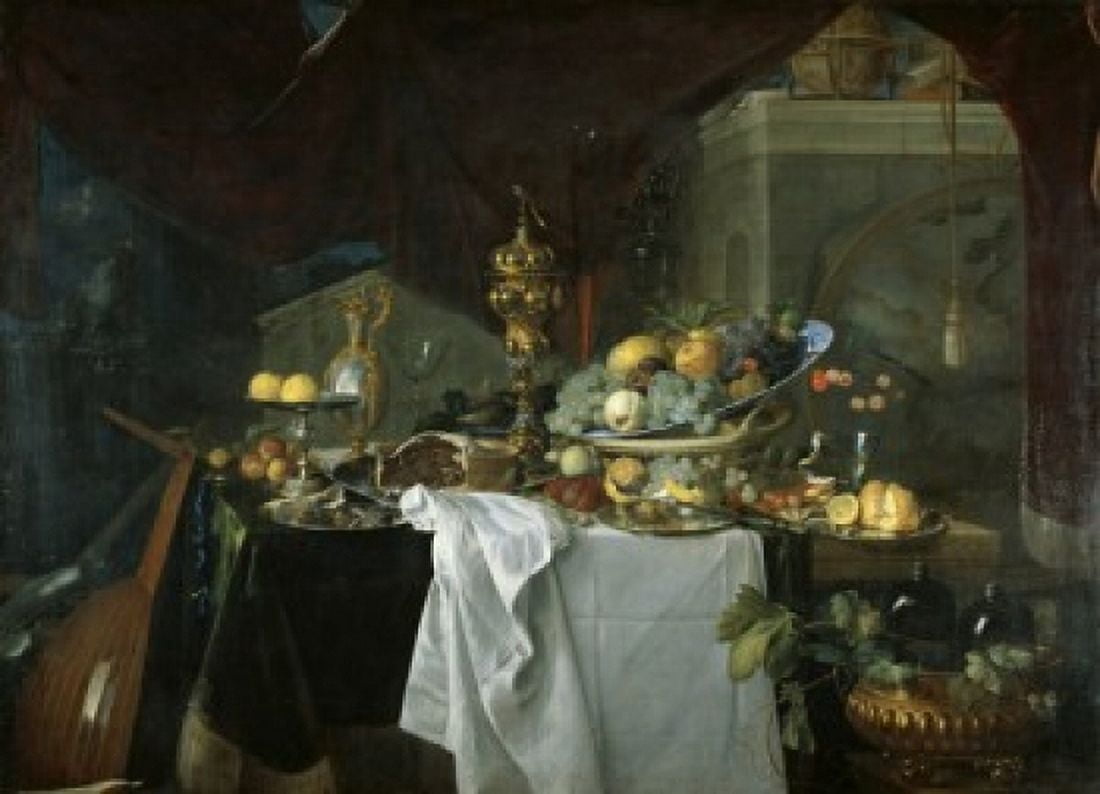 A Dessert 1640 Jan Davidsz de Heem (1606-1684 Dutch) Musee du Louvre Paris Canvas Art - Jan Davidsz de Heem (18 x 24)