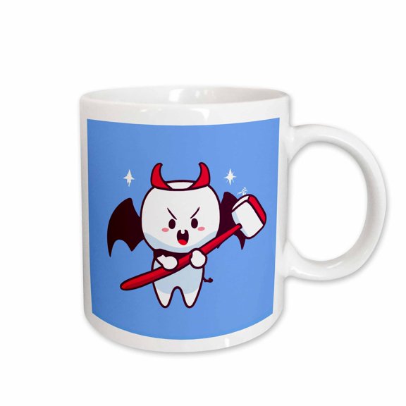 3drose, a Devilish Toothache Cute Little Demon Vector Art, 11oz Mug