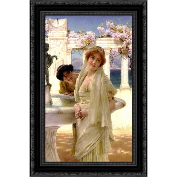 A Difference of Opinion 18x24 Black Ornate Wood Framed Canvas Art by Alma Tadema, Sir Lawrence