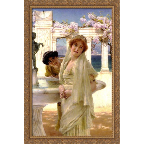 A Difference of Opinion 26x40 Large Gold Ornate Wood Framed Canvas Art by Sir Lawrence Alma Tadema