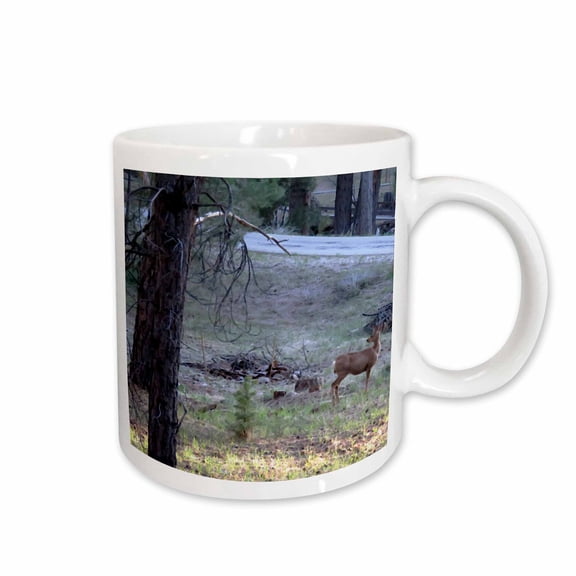 3drose, a Digital Crosshatch of a Deer in the Dixie National Forest of Utah, 11oz Mug