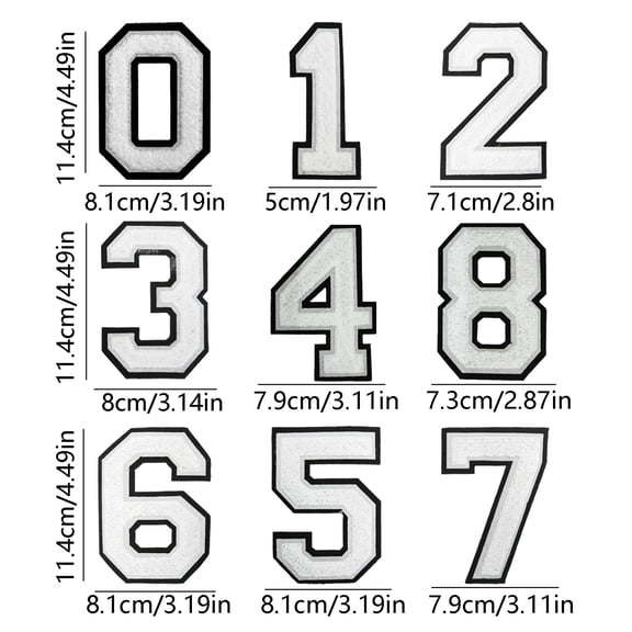 A Digital Patch 1 Pcs 4.2 Inch White Letter Or Number On Big Numerals Large Numbers For Clothing Backpacks Hats Jeans