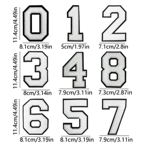 A Digital Patch 1 Pcs 4.2 Inch White Letter Or Number On Big Numerals Large Numbers For Clothing Backpacks Hats Jeans