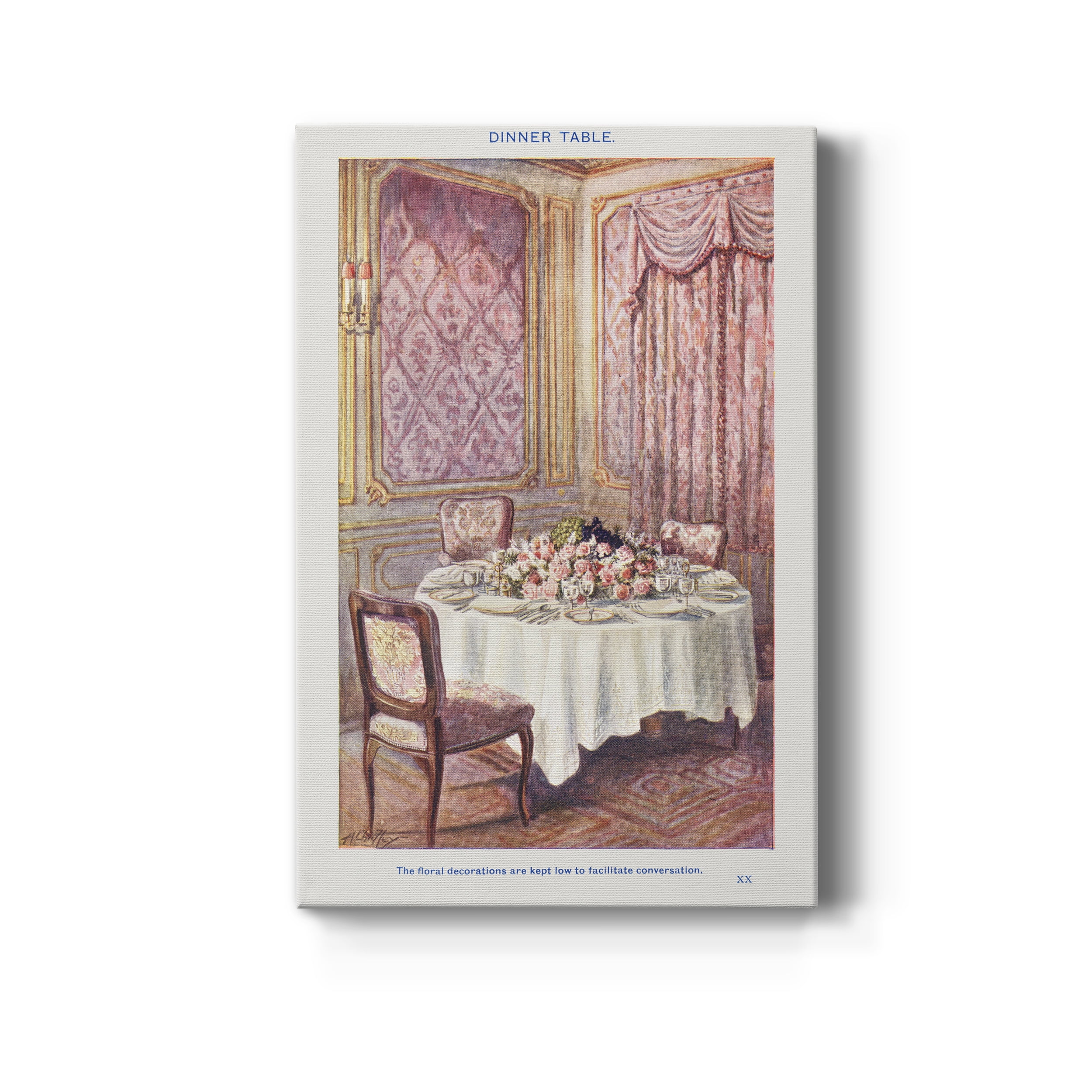 A Dinner Table Premium Gallery Wrapped Canvas - Ready to Hang - 24 x 36