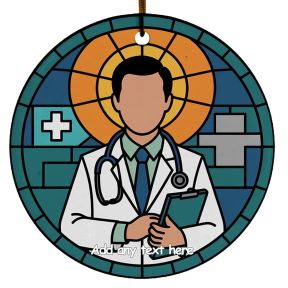 A Doctor with Stethoscope Ornament Customizable Ornament for Loved Ones, Family or Friends, Christmas 2025 Holiday Tree Decoration
