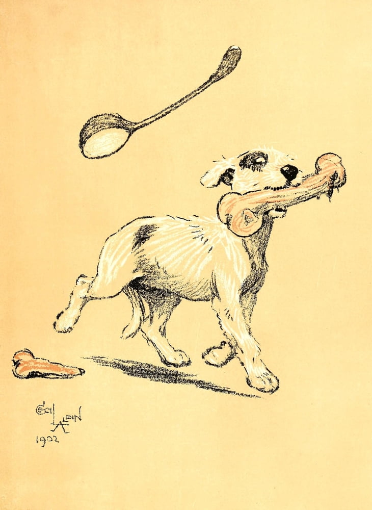 A Dog Day 1902 Bone Canvas Art - Cecil Aldin (24 x 36)