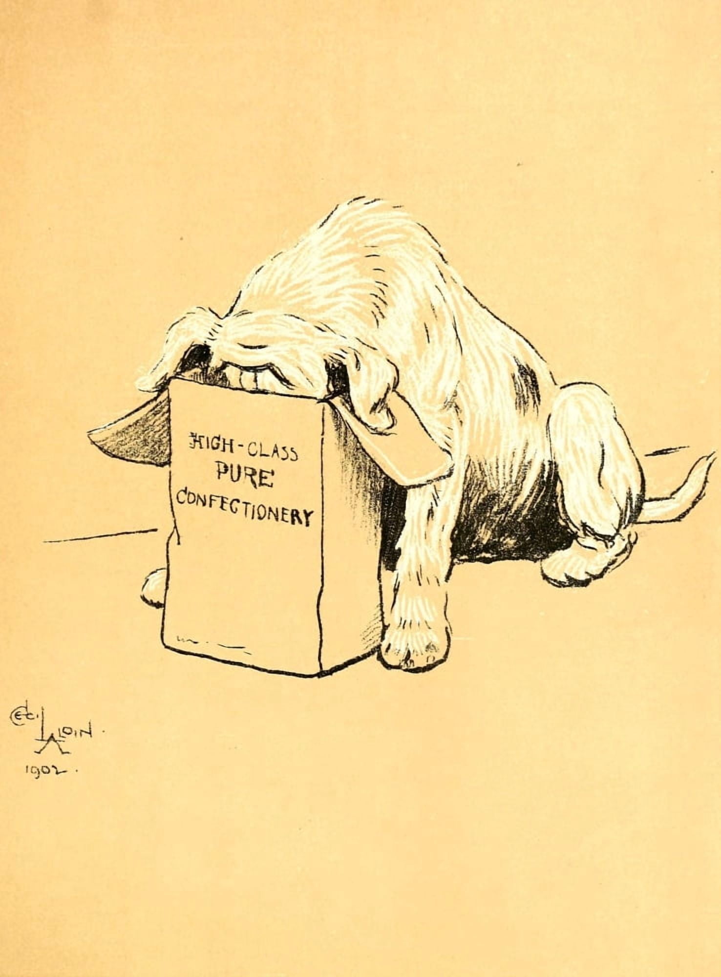 A Dog Day 1902 Easting sweets Canvas Art - Cecil Aldin (18 x 24)