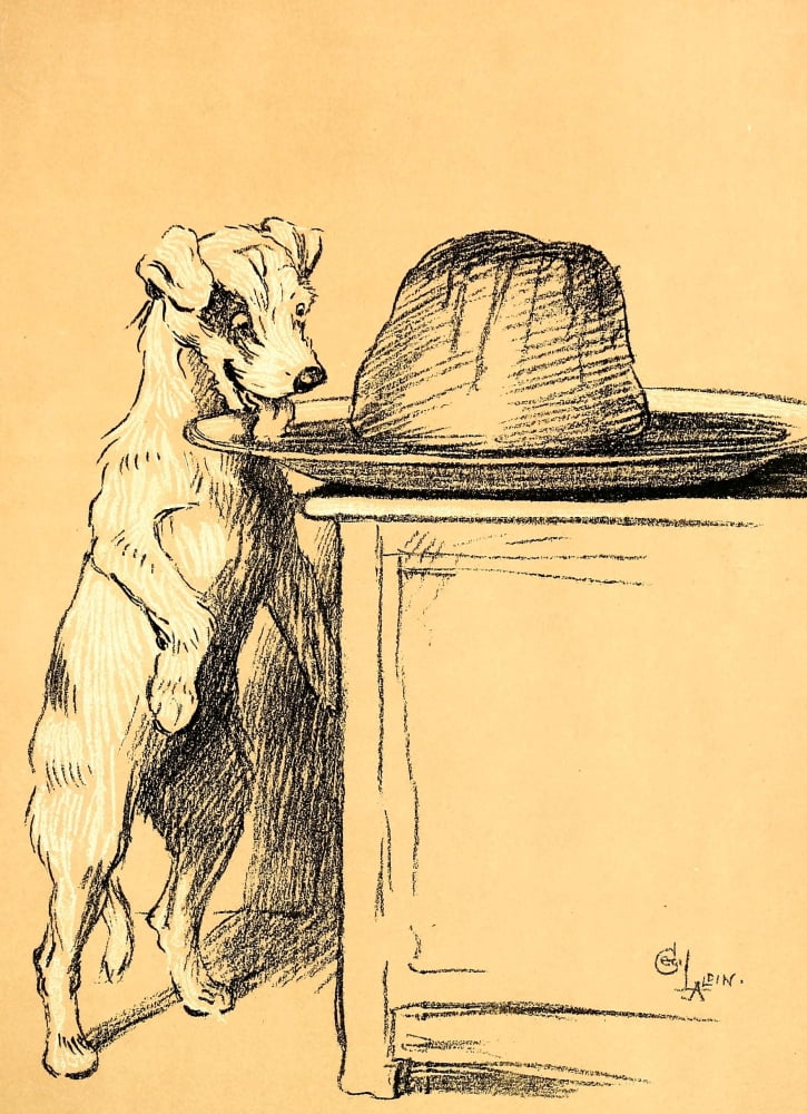 A Dog Day 1902 Stealing Canvas Art - Cecil Aldin (24 x 36)