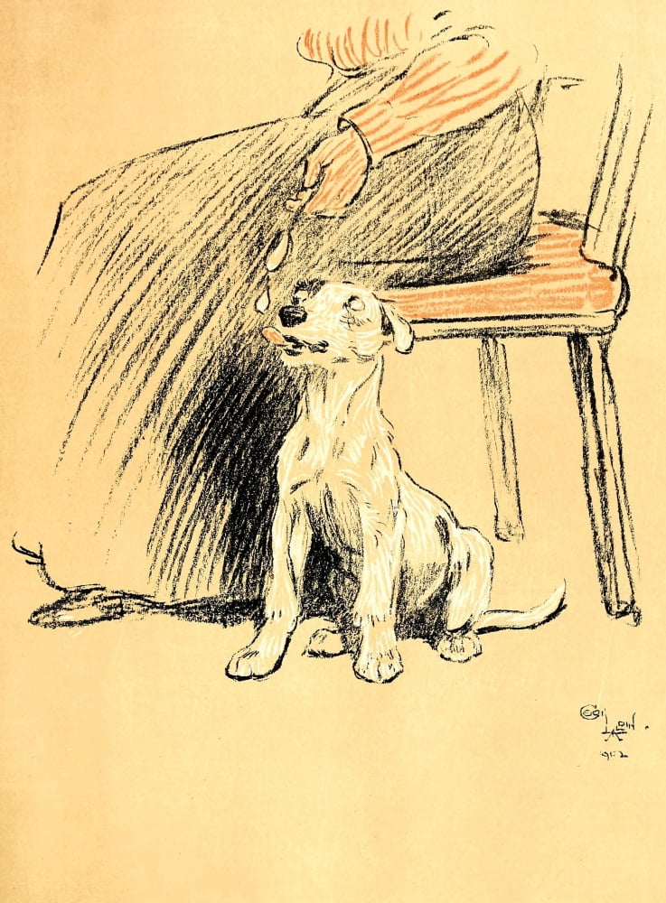 A Dog Day 1902 Tasty morsel Canvas Art - Cecil Aldin (24 x 36)
