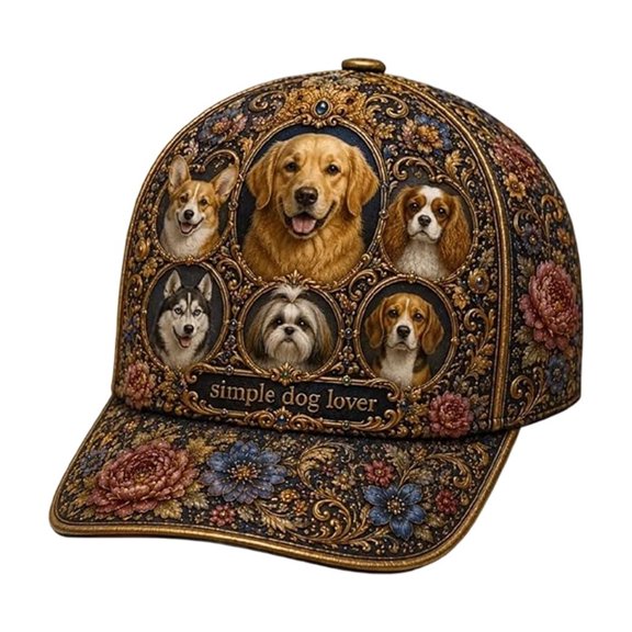 A Dog Lover Adjustable Pet Print Baseball Cap For Men Women Hat