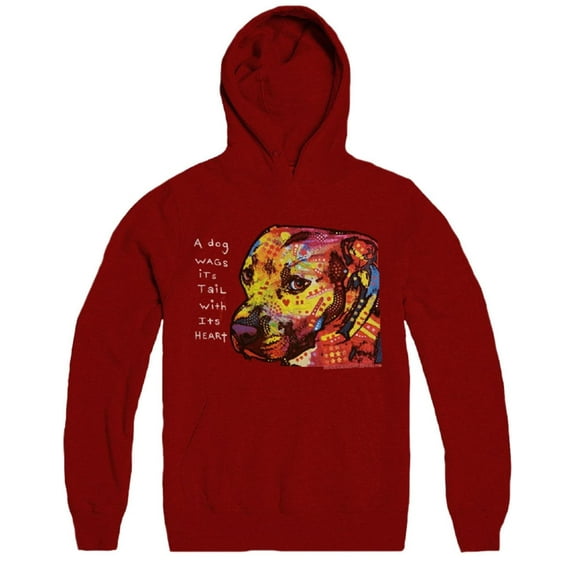 A Dog Wags It's Tail With It's Heart Adult Hoodie Dog Lover, Dog Mom Dad Dog Rescue (Small)