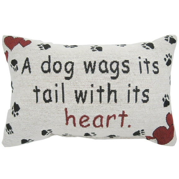 A Dog Wags Its Tail With Its Heart Throw Pillow - - 12-1/2 by 8-1/2-Inch