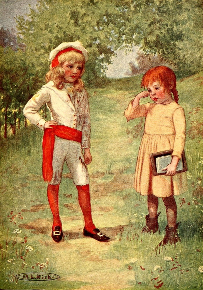 A Dog of Flanders 1909 Little girl cried Canvas Art - Maria Kirk (24 x 36)