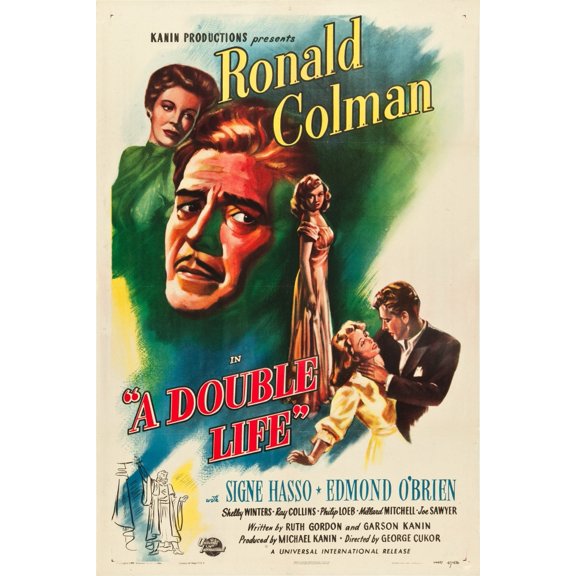 A Double Life L-R: Signe Hasso Ronald Colman Shelley Winters On Poster Art 1947. Movie Poster Masterprint (11 x 17)