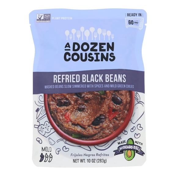 A Dozen Cousins - Black Beans Refried, Case Of 6, 10 Oz