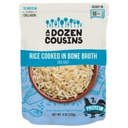 A Dozen Cousins Sea Salt Rice Cooked in Bone Broth, Gluten-Free Microwave Side Dish, 8 oz Pouch