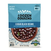 A Dozen Cousins Cuban Black Beans, Vegan Gluten-Free Microwaveable Seasoned Beans with Avocado Oil, 10 oz Pouch