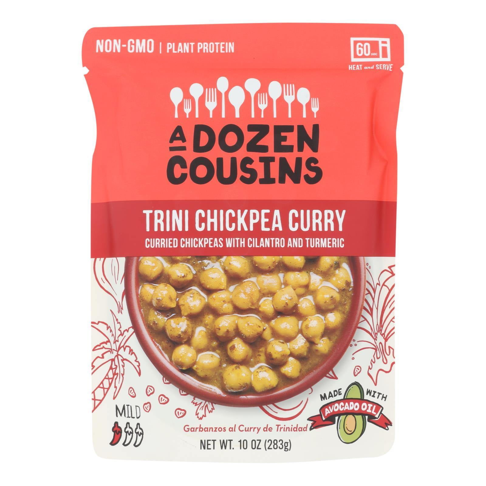 A Dozen Cousins Ready to Eat Trini Chickpea Curry, 10 Oz Pouch Pack Of 6