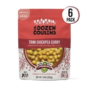 A Dozen Cousins Seasoned Beans, Vegan and Non-GMO Meals, Microwaveable Beans Ready to Eat Made with Avocado Oil (Trini Chickpea Curry, 6 Pouches)