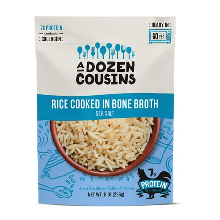 A Dozen Cousins Sea Salt Rice Cooked in Bone Broth, (6 pack) 8 oz Pouch