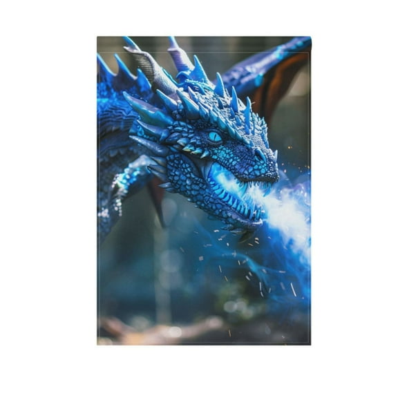A Dragon with Flames Garden Flag House Banner 12" x 18" Double Sided Outdoor Yard Decoration