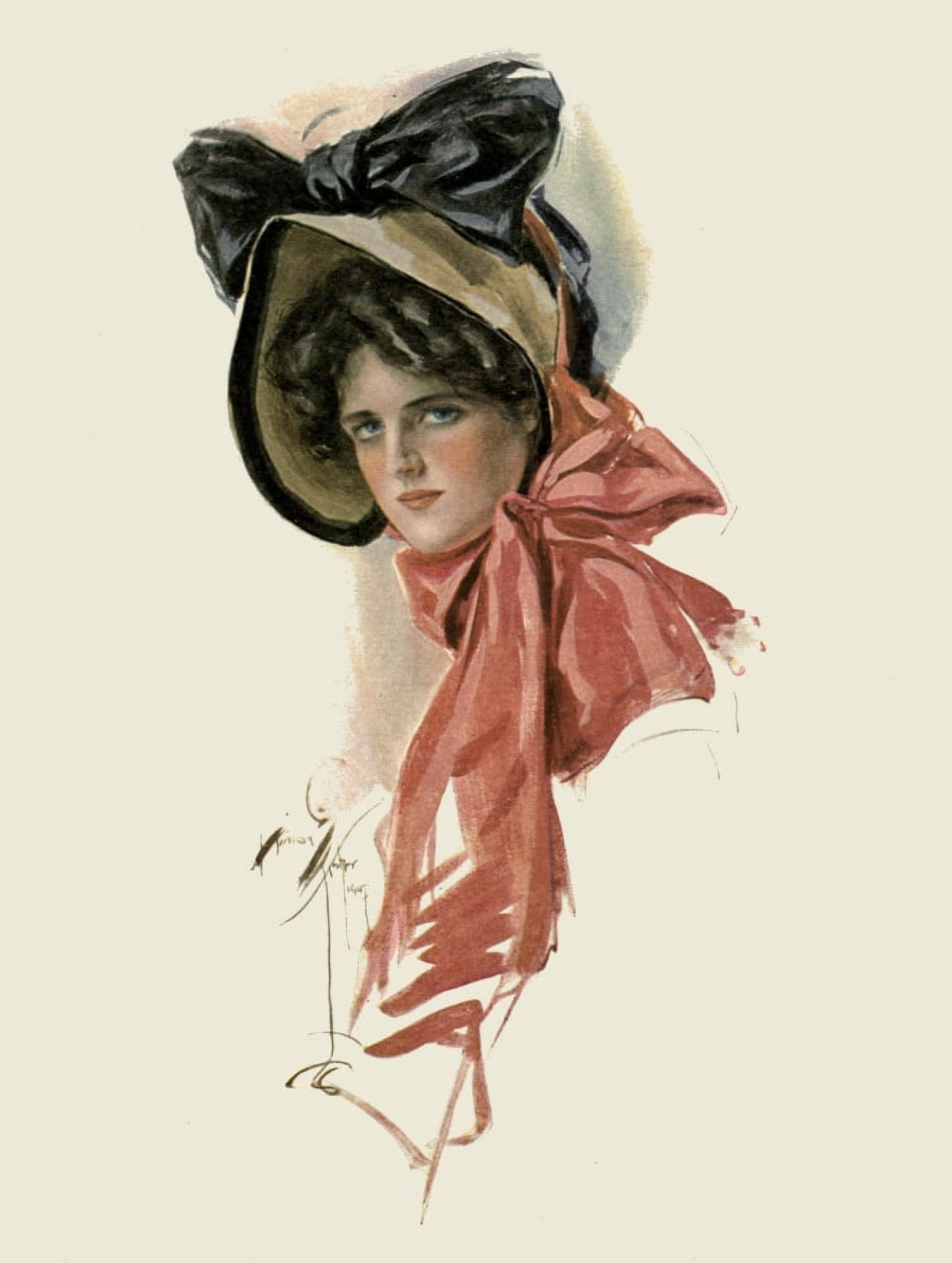 A Dream of Fair Women 1907 Lily-Bell Canvas Art - Harrison Fisher (24 x 36)