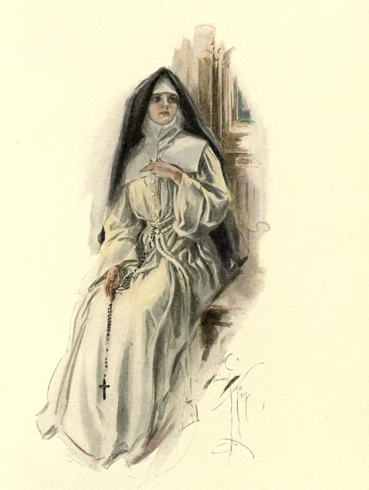 A Dream of Fair Women 1907 Nun Canvas Art - Harrison Fisher (18 x 24)