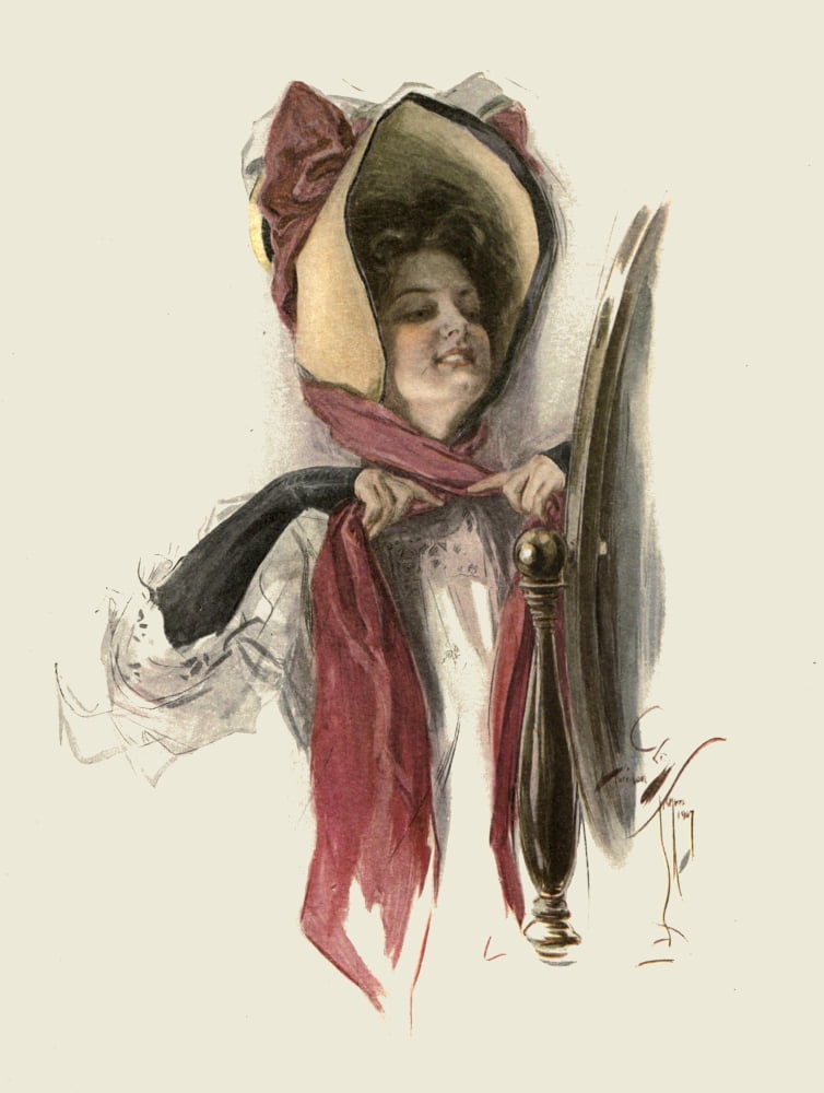 A Dream of Fair Women 1907 Smile Canvas Art - Harrison Fisher (24 x 36)