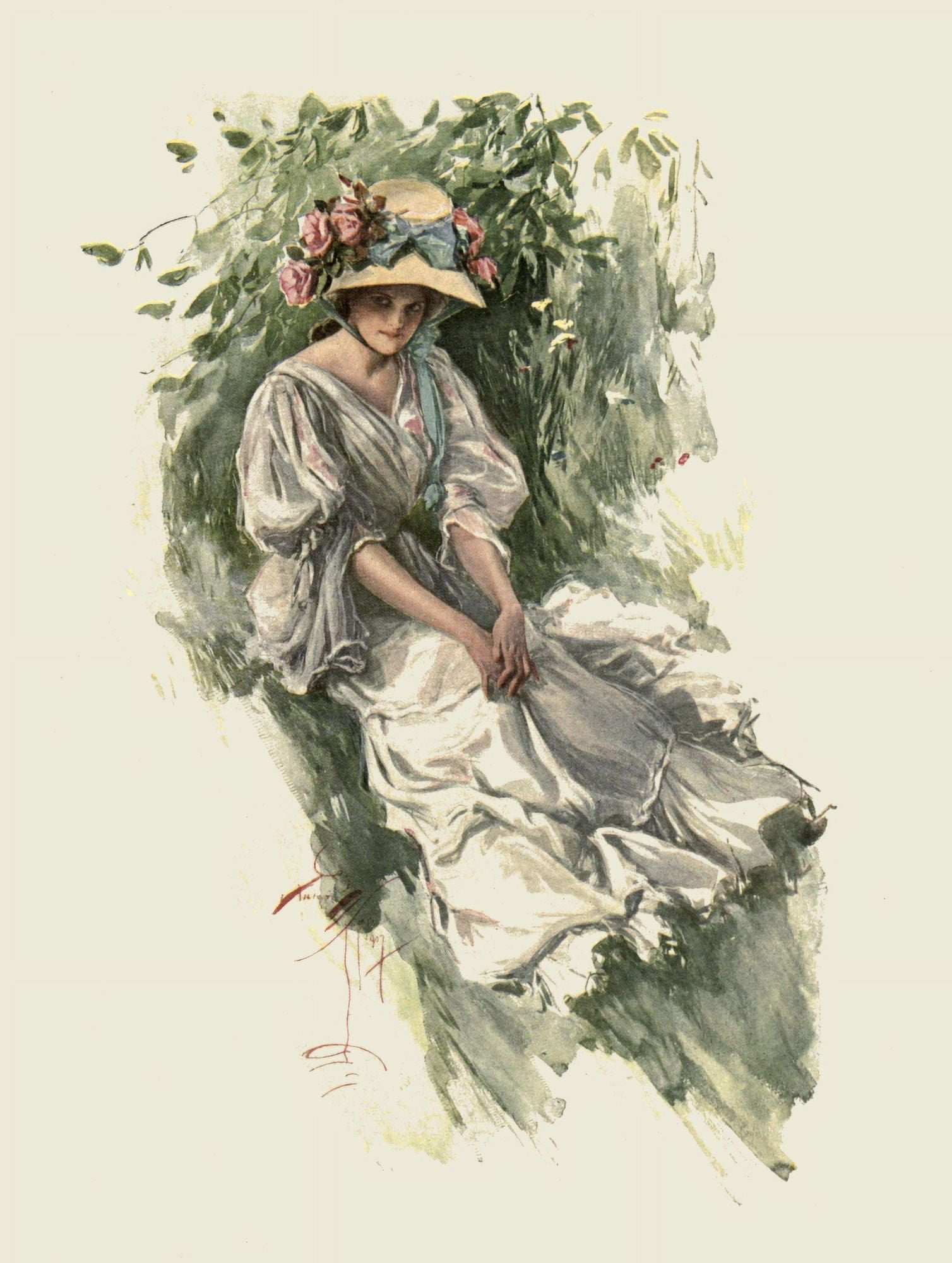A Dream of Fair Women 1907 Sweet charm Canvas Art - Harrison Fisher (18 x 24)