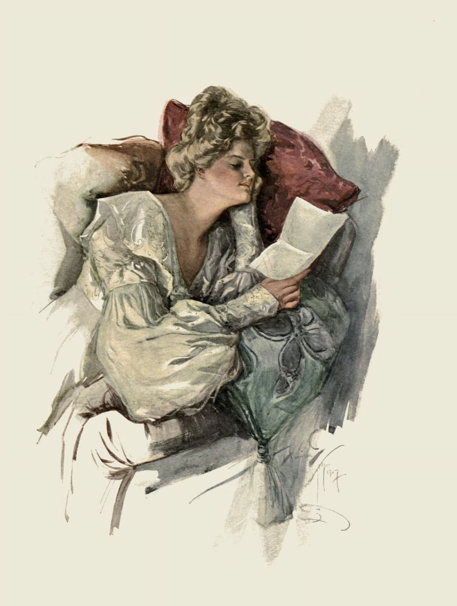 A Dream of Fair Women 1907 Sweet love Canvas Art - Harrison Fisher (24 x 36)