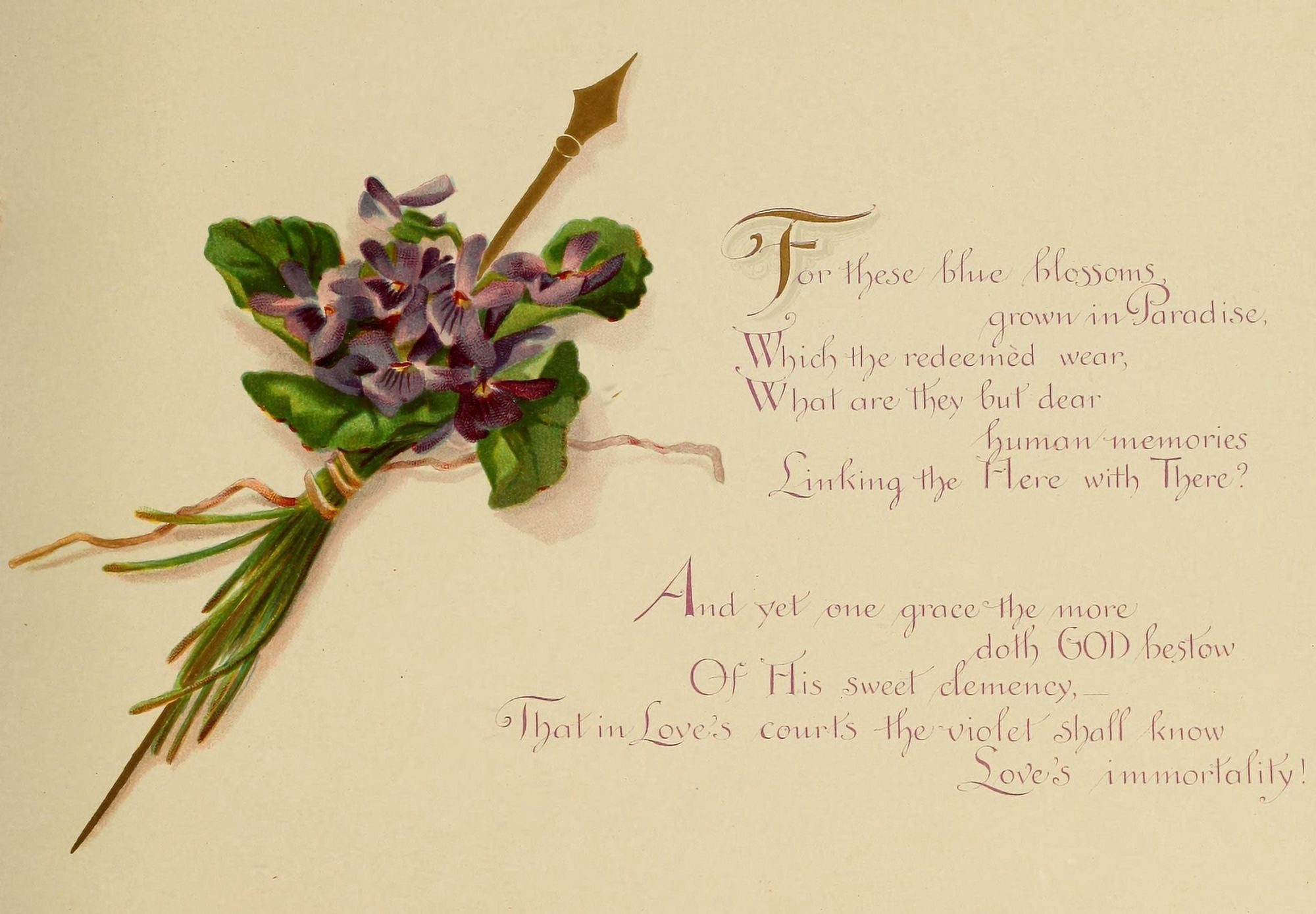 A Dream of Violets 1898 For these blue blossoms Canvas Art - Bessie Gray (24 x 36)