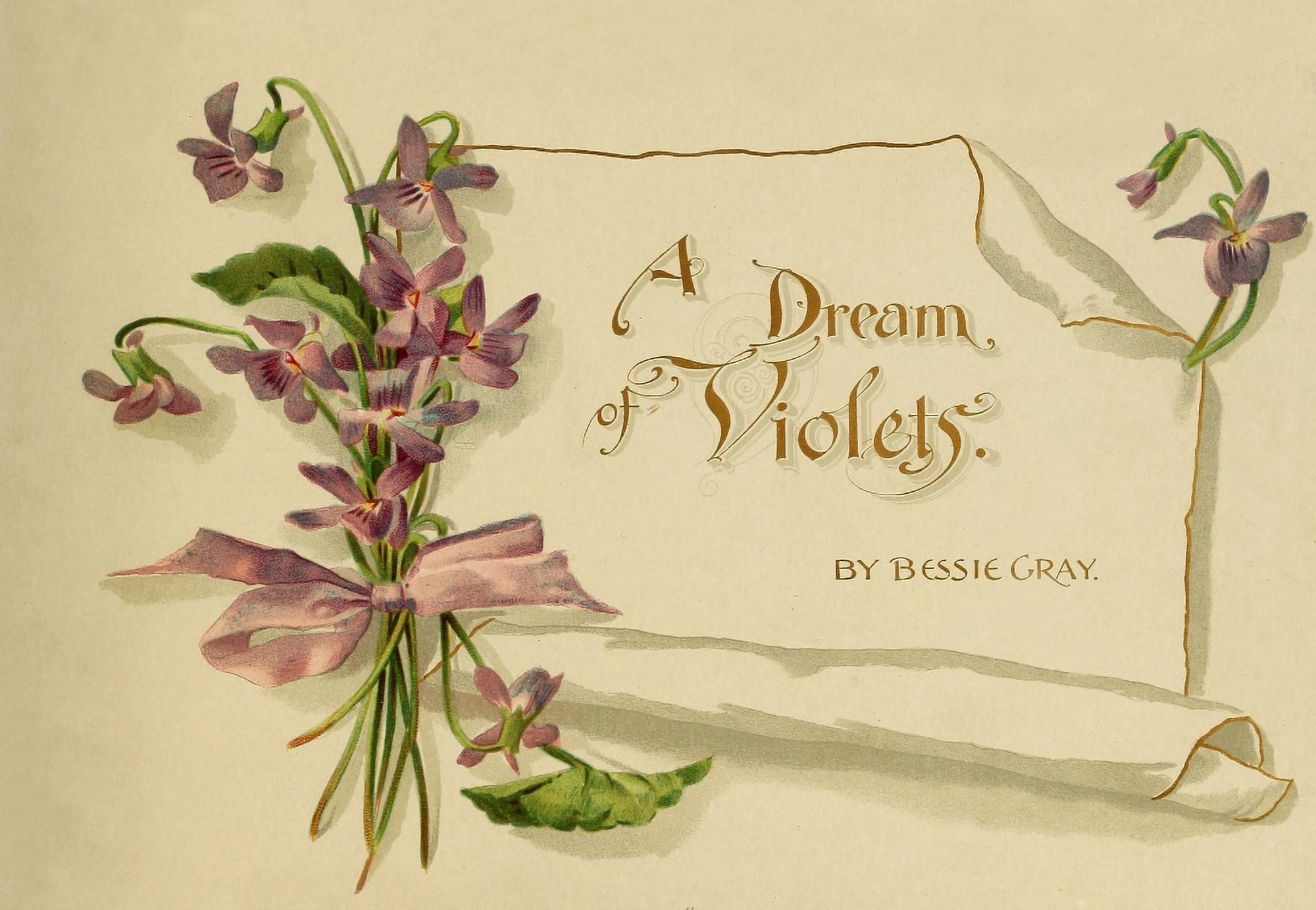 A Dream of Violets 1898 Title Page Canvas Art - Bessie Gray (24 x 36)