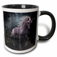 thumbnail image 1 of 3drose, a Dreamlike Unicorn Walking Through a Destroyed City, 15oz Two-tone Black Mug, 1 of 6