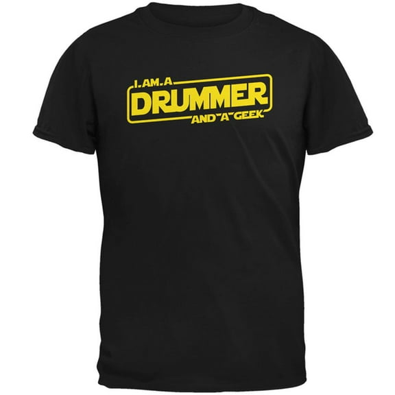 A Drummer and a Geek Mens T Shirt Black MD