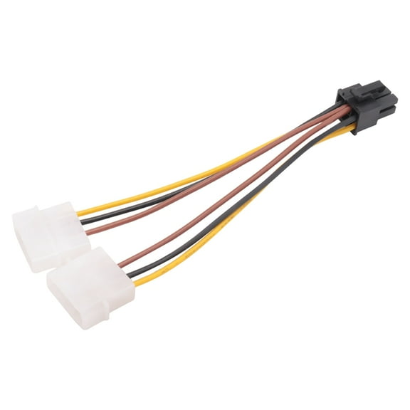 A Dual 4-Pin Molex IDE to 6 Pin PCI-E Graphic Card Power Connector Cable Adapter