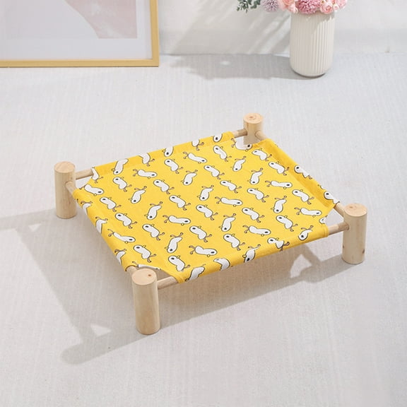 A Duckling-Yellow Elevated Pet Bed With Anti-Slip Feet And Chew-Resistant Frame #5m5T4