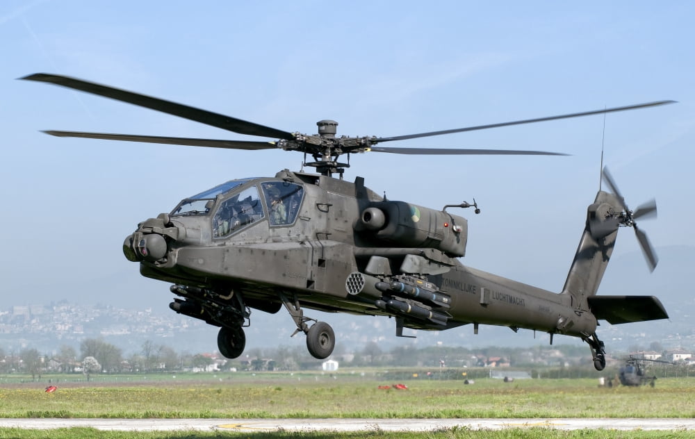 A Dutch AH-64 Apache deployed to Frosinone Air Base Italy for training Canvas Art - Giovanni CollaStocktrek Images (18 x 12)