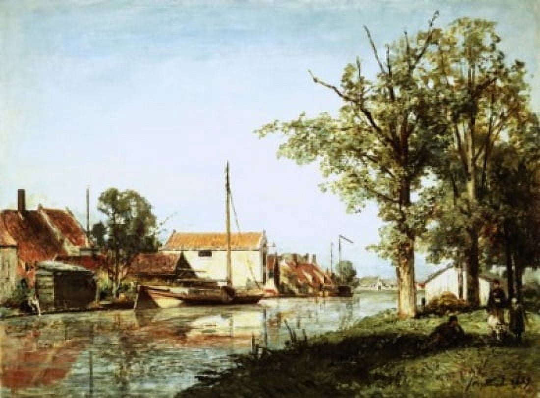 A Dutch Canal Scene 1859 Johan Barthold Jongkind (1819-1891Dutch) Oil on Canvas Canvas Art - Johan Barthold Jongkind (18 x 24)