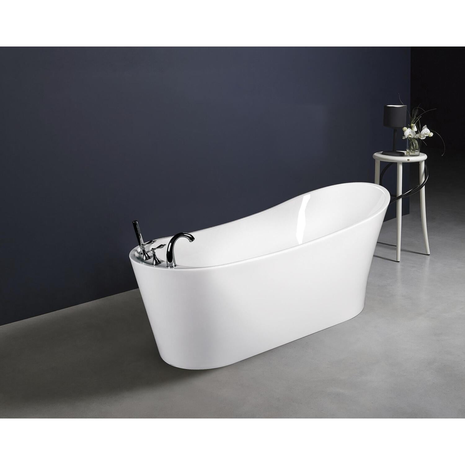 Paris 59" White Acrylic Freestanding Soaking Tub