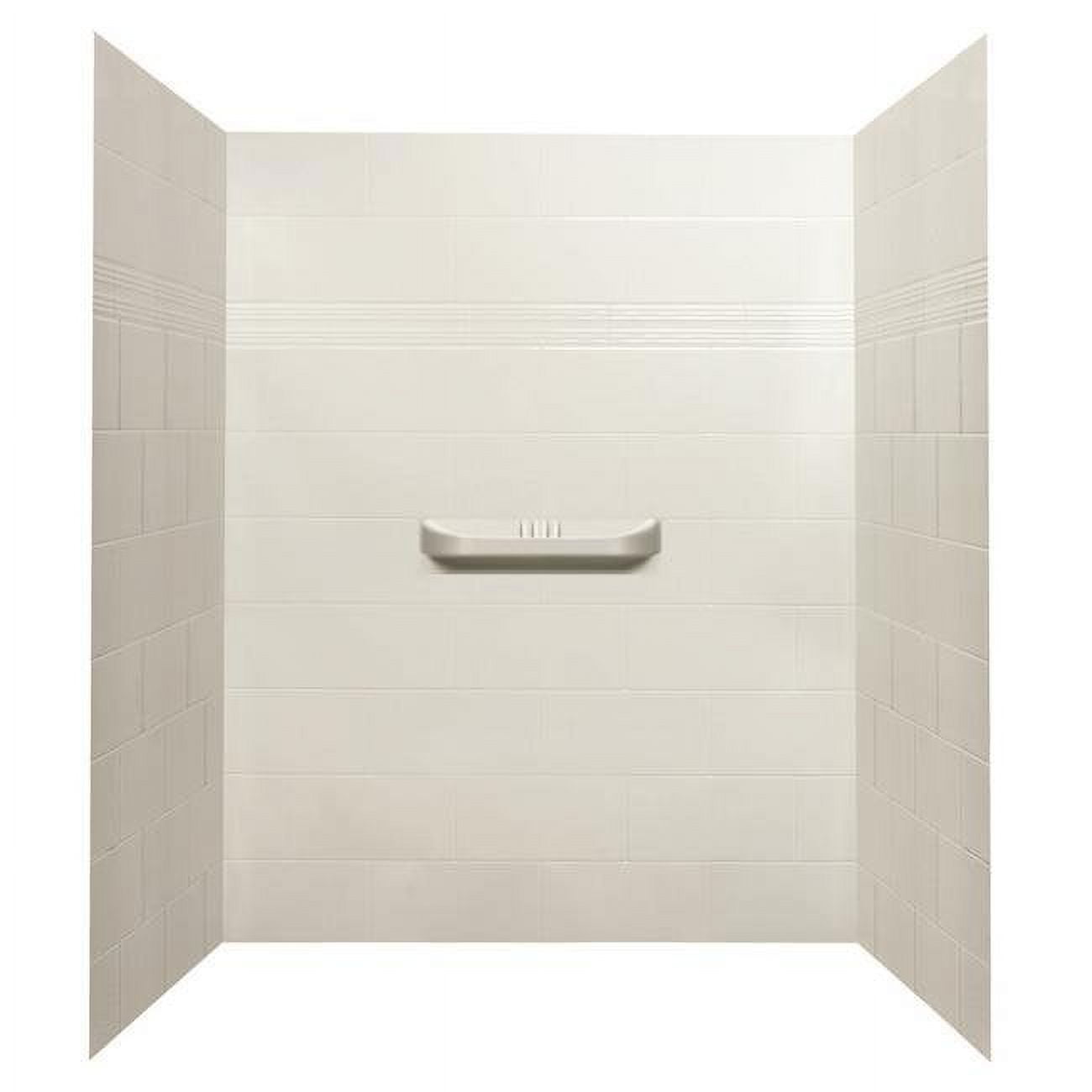 Alexa White Acrylic Alcove Shower Wall with Integrated Shelf