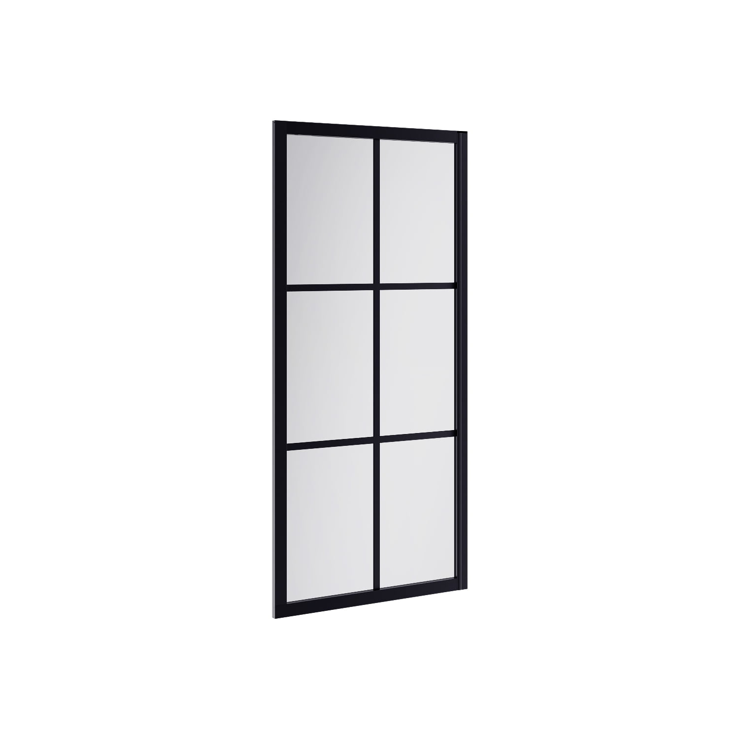 75'' Black Aluminum and Glass Framed Shower Enclosure