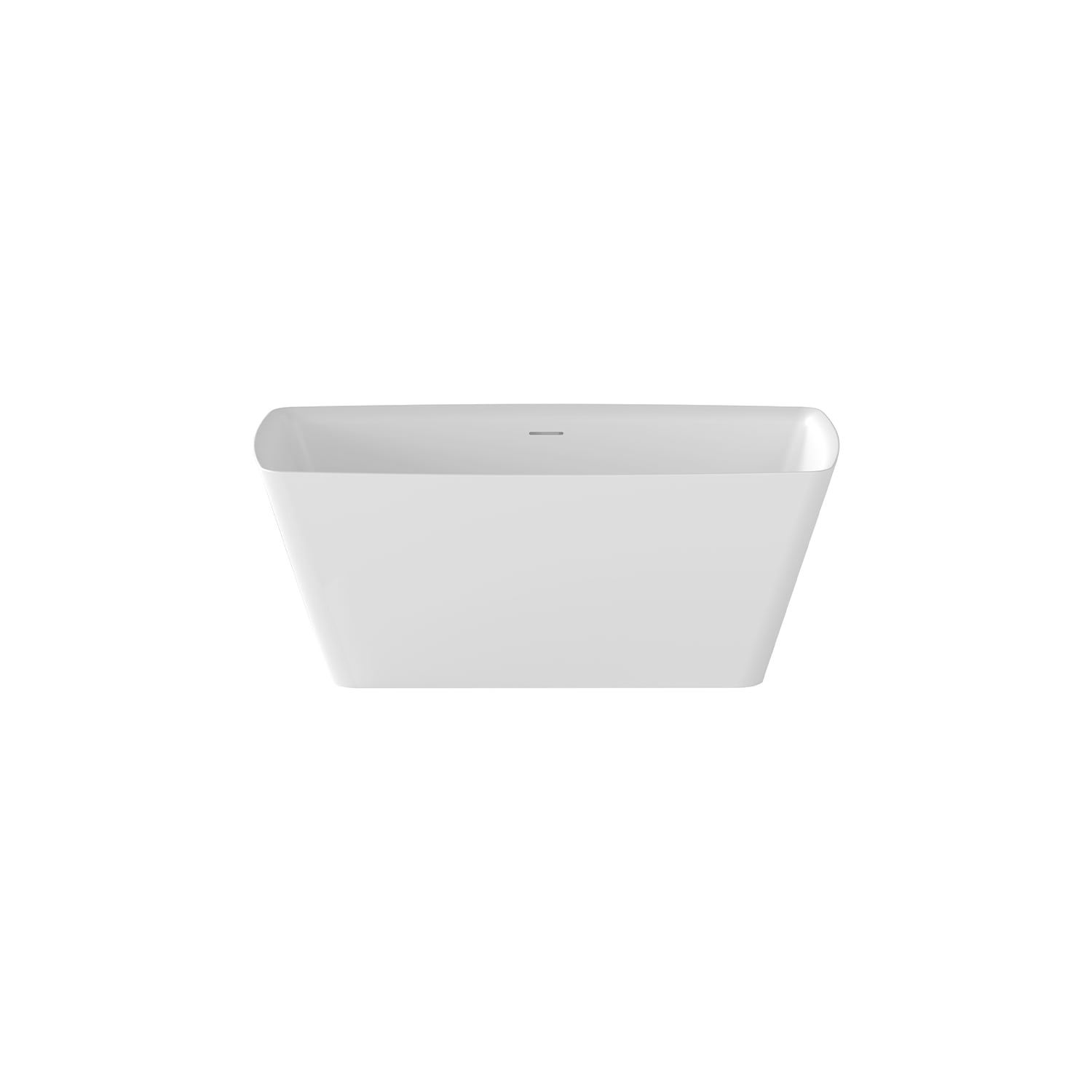 Glossy White Freestanding Acrylic Soaking Bathtub with Chrome Finish