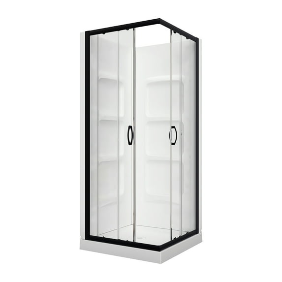 A&E Bath and Shower SK-SQ36-BLK-KIT A&E Bath and Shower Danny-36-BLK-KIT Shower 36in. Kit in Black