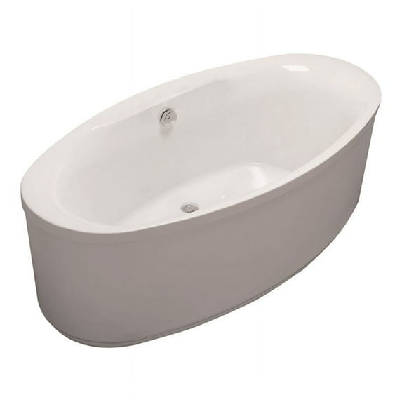 A&E Bath and Shower Dorval Adjustable Feet Plastic Freestanding Bathtub in White