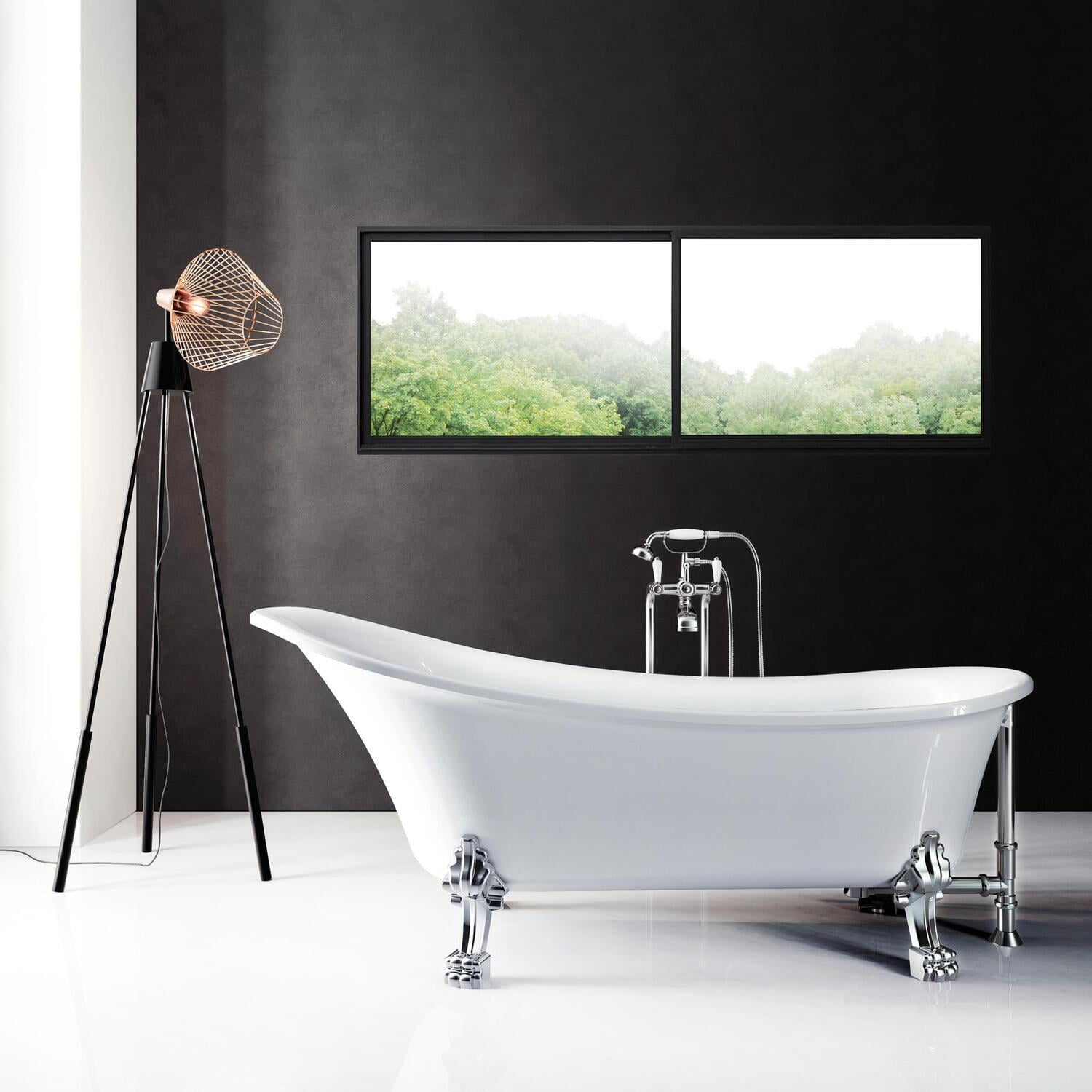 Fairhaven 69'' White Acrylic Clawfoot Freestanding Bathtub
