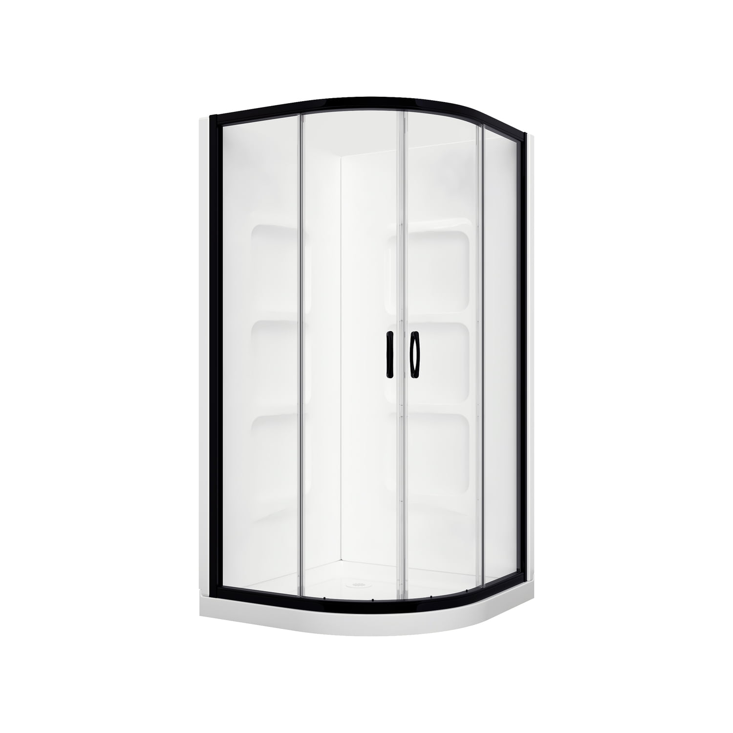 38'' x 38'' Matte Black Framed Round Shower Enclosure