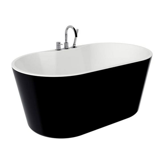 A&E Bath and Shower Nadia Black Freestanding Bathtub