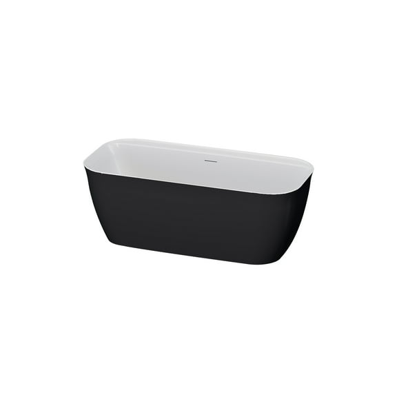 A&E Bath and Shower Panya-63-BLK Freestanding Bathtub