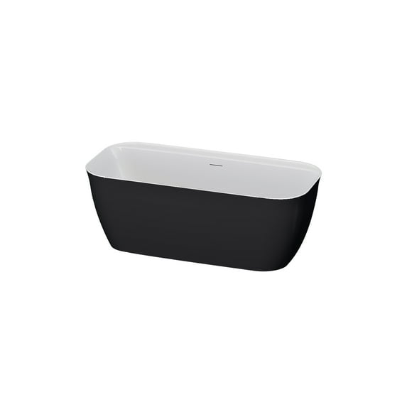 A&E Bath and Shower Panya-63-BLK Freestanding Bathtub
