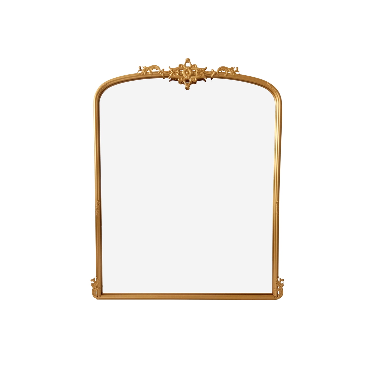 Gold Rectangular Vertical Wall Mounted Metal Mirror